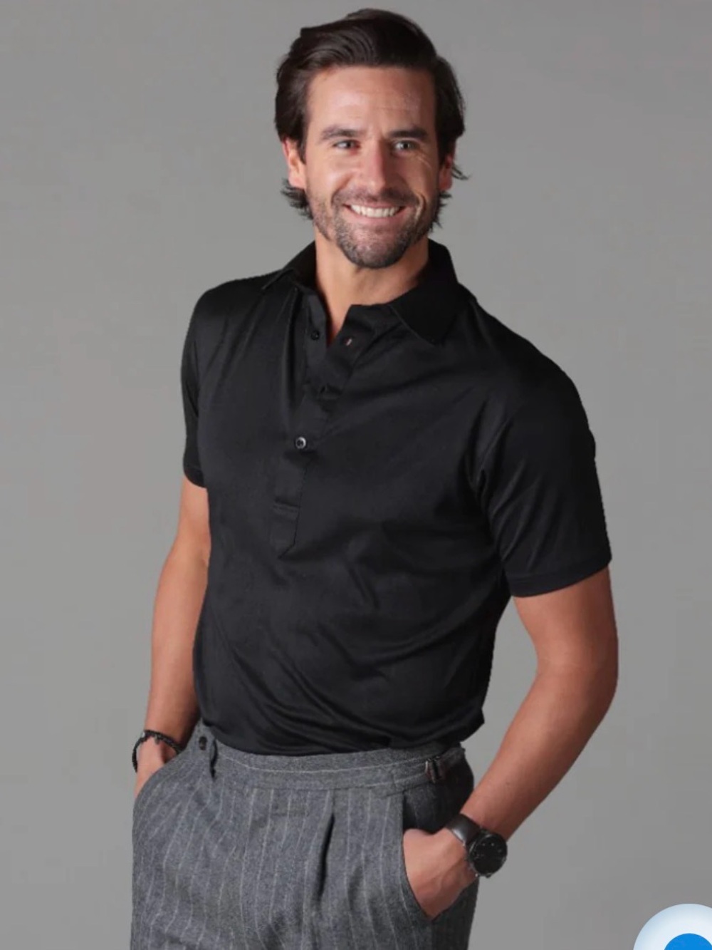 Collars and Co Men's Black Short-Sleeve Polo Shirt
